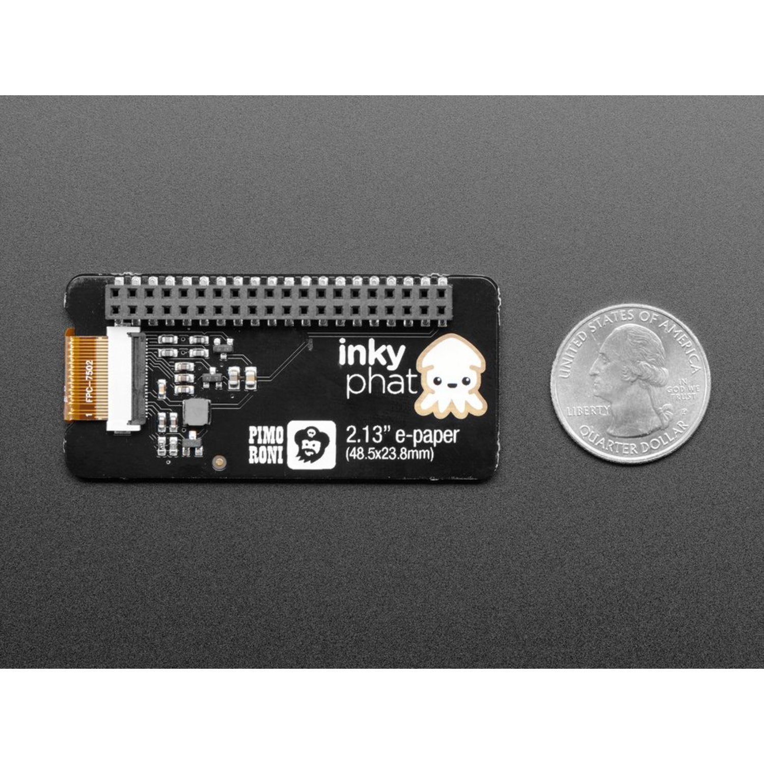 Pimoroni Inky pHAT - Compact 3 - Color eInk Display with Yellow, Black, and White Colors