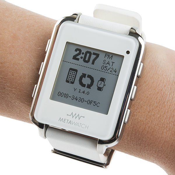 White MetaWatch WDS112 - A Feature - Rich Smartwatch for Your Smartphone