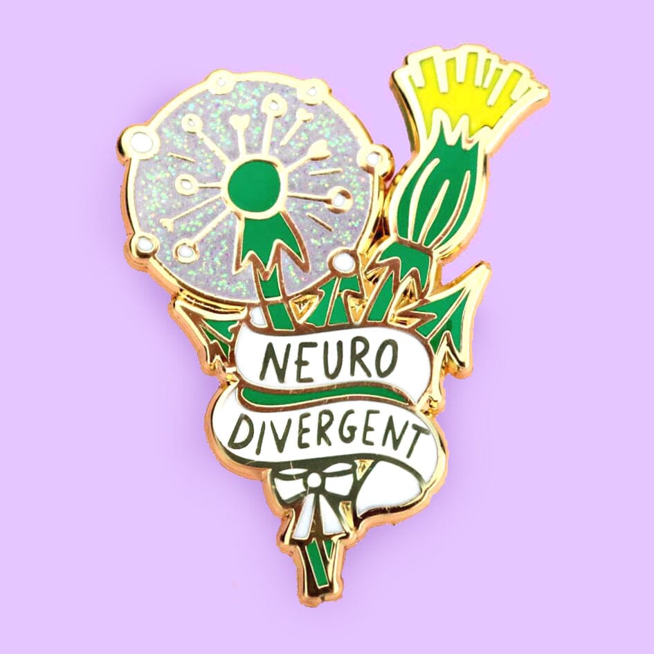 Limited Edition Colorful Gold-Backed Hard Enamel Neurodivergent Lapel Pin