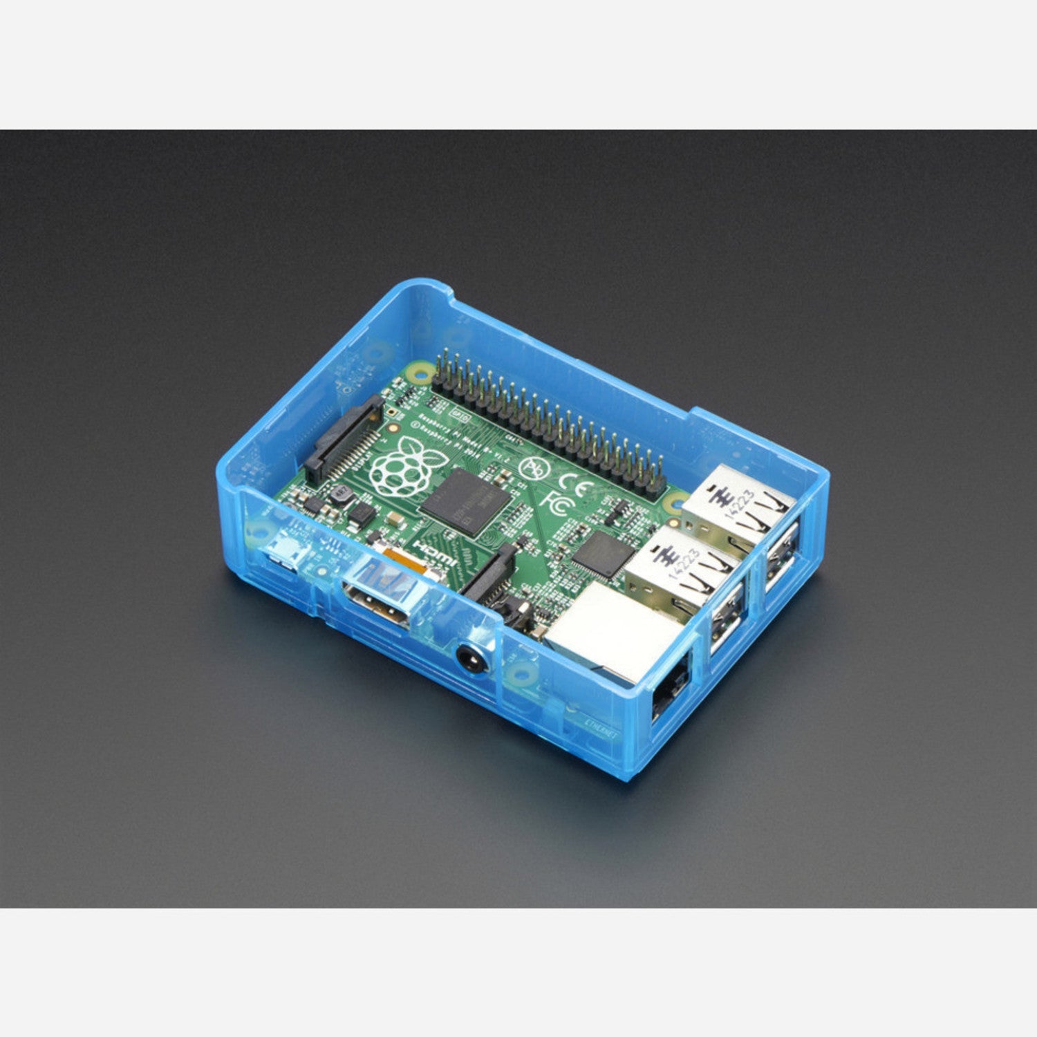 Blue Base Case for Raspberry Pi Model B+, Pi 2, and Pi 3 - Ideal Enclosure for Your Device