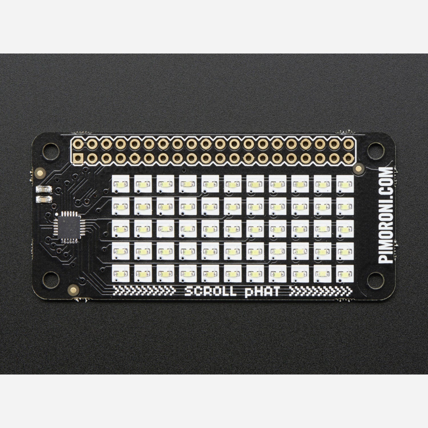 Pimoroni Scroll pHAT - 11x5 White LED Matrix for Raspberry Pi Zero and 40 - pin GPIO Variants