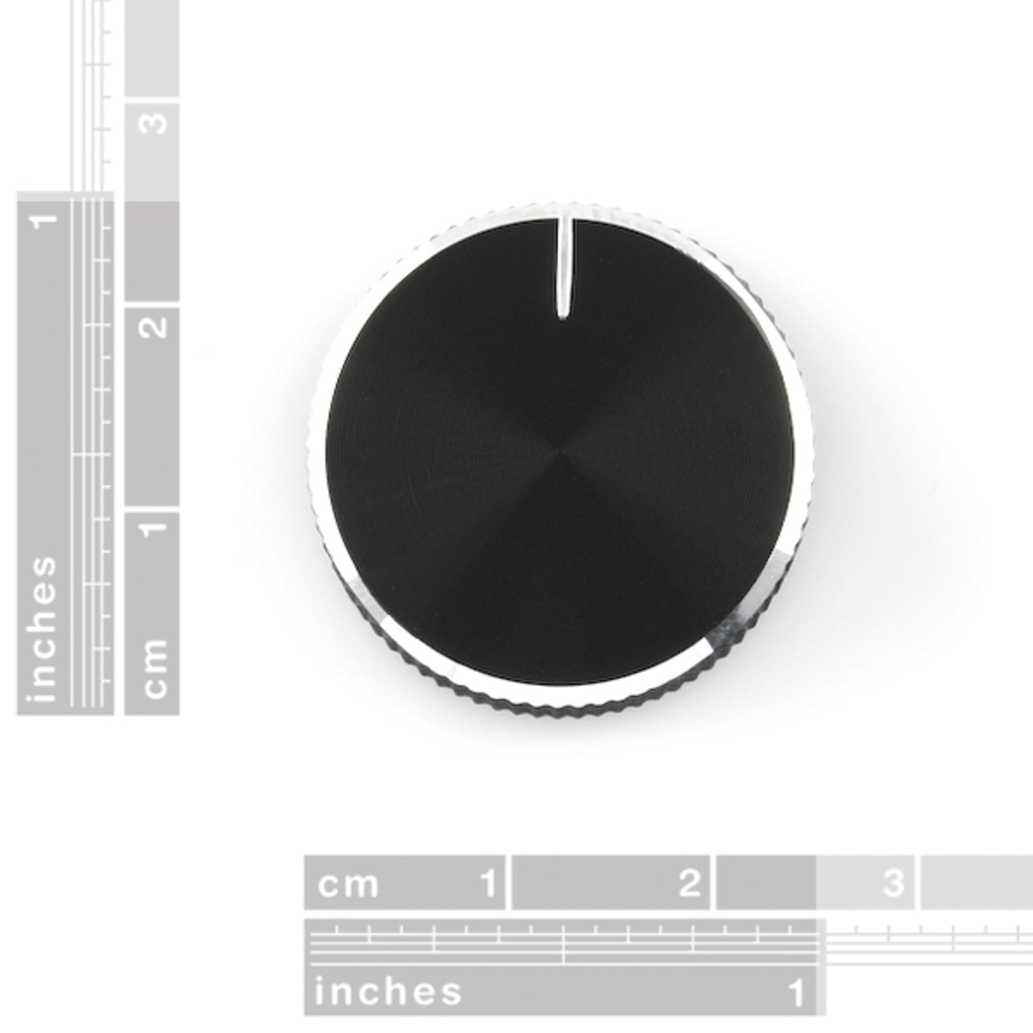 Black Metal Control Knob with 14mm Height and 24mm Diameter for Precise Adjustment