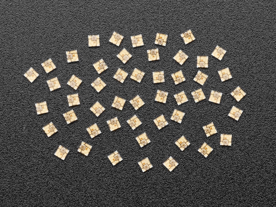 NeoPixel Addressable 1111 Surface - Mount RGB LEDs (1.1mm x 1.1mm) - 50 - Piece Strip for Ultra - Small and High - Density Smart LED Arrangements