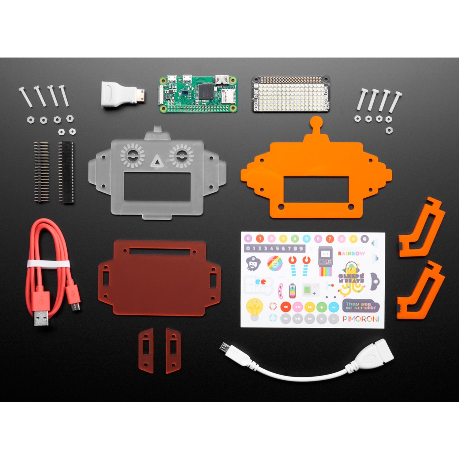 Pimoroni Scroll Bot - A Fantastic Raspberry Pi Zero W Project Kit for Desk Decoration and Information Display