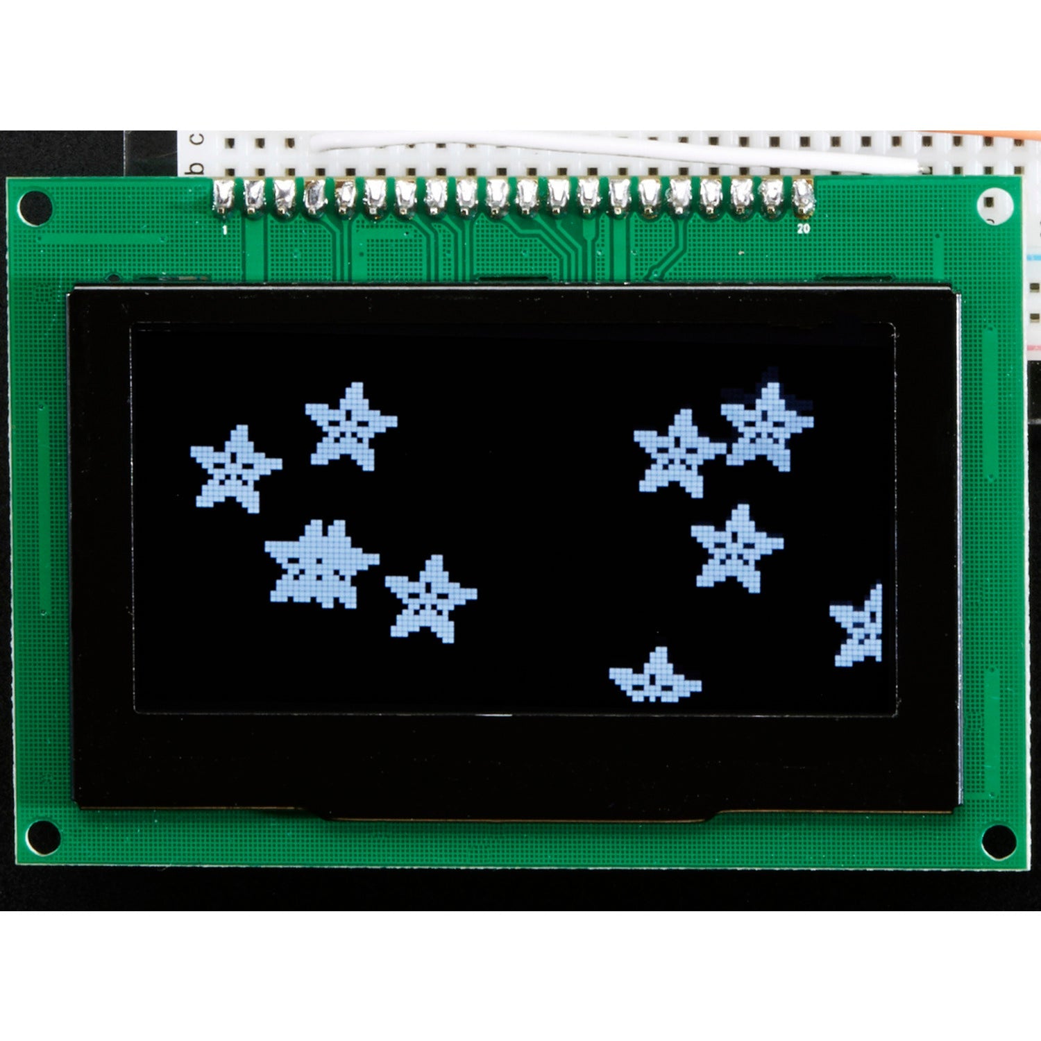 2.7-Inch 128x64 Monochrome OLED Graphic Display Module Kit with Bezel