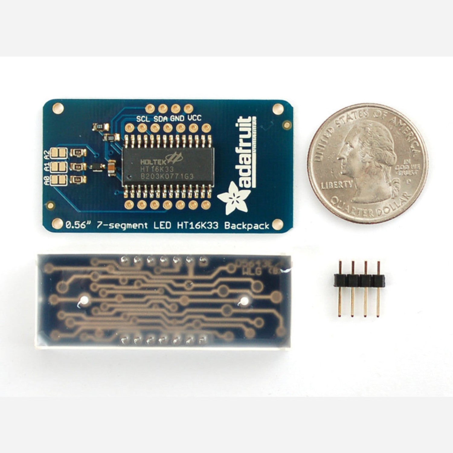 Adafruit White 0.56 4-Digit 7-Segment Display with I2C Backpack