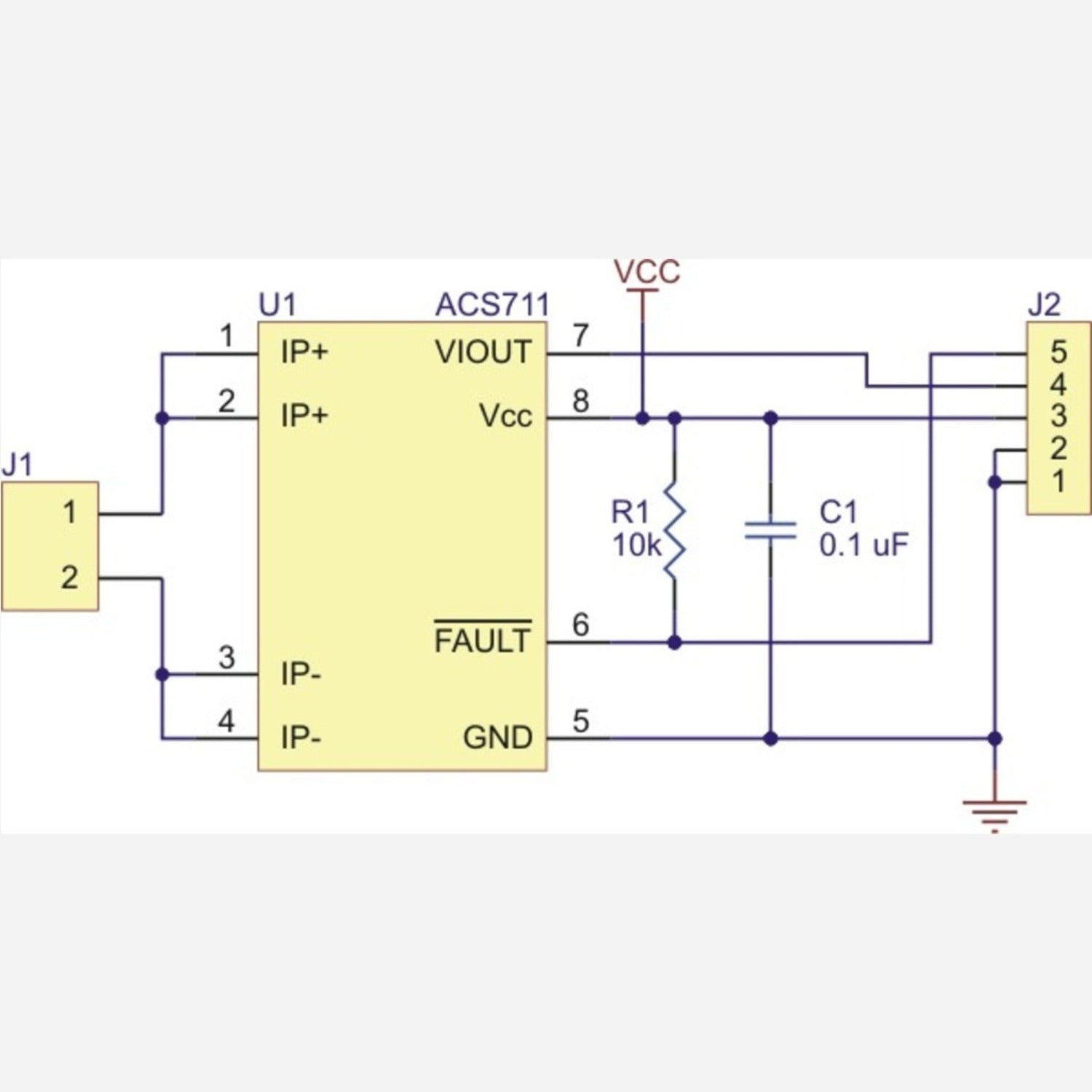 Allegro ACS711EX Bidirectional Current Sensor Carrier Board (-31A to +31A)