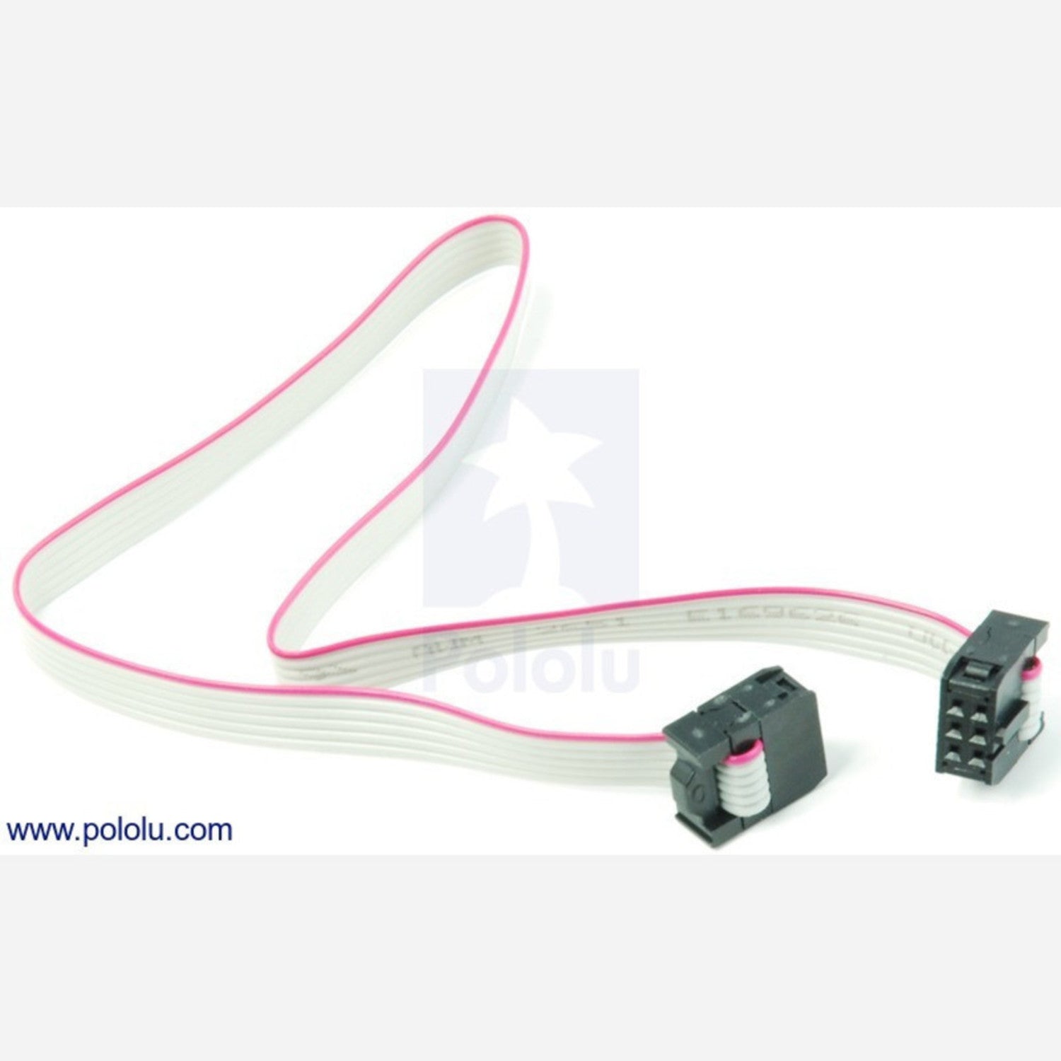 12 - Foot 6 - Conductor Flat Ribbon Cable Equipped with IDC Connectors for Electronic Wiring