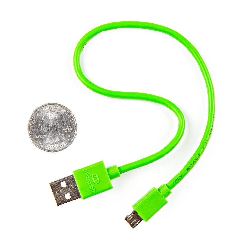300mm Green USB Cable for micro:bit with High - Speed Data Transfer