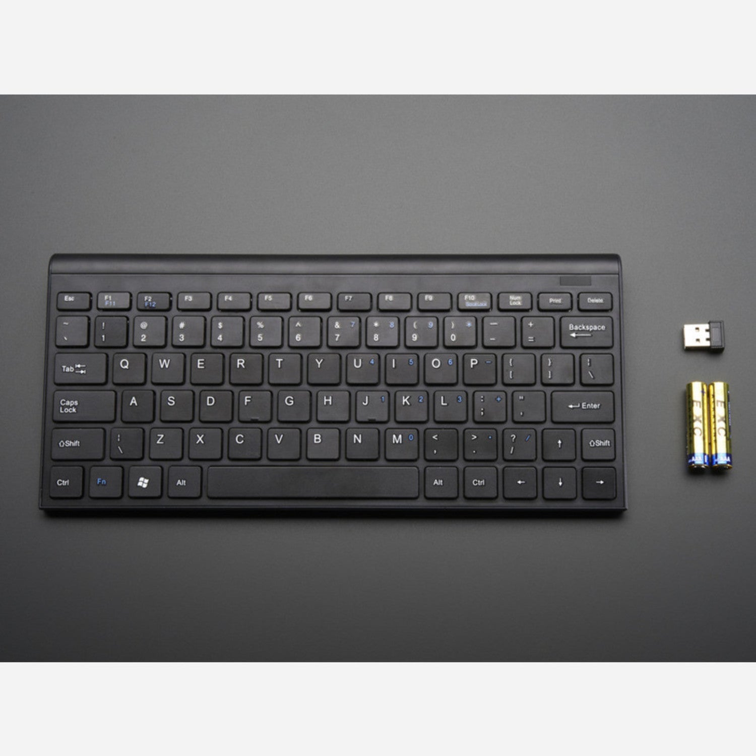 Compact Black Wireless Keyboard with Batteries for Mini - Computers and PCs