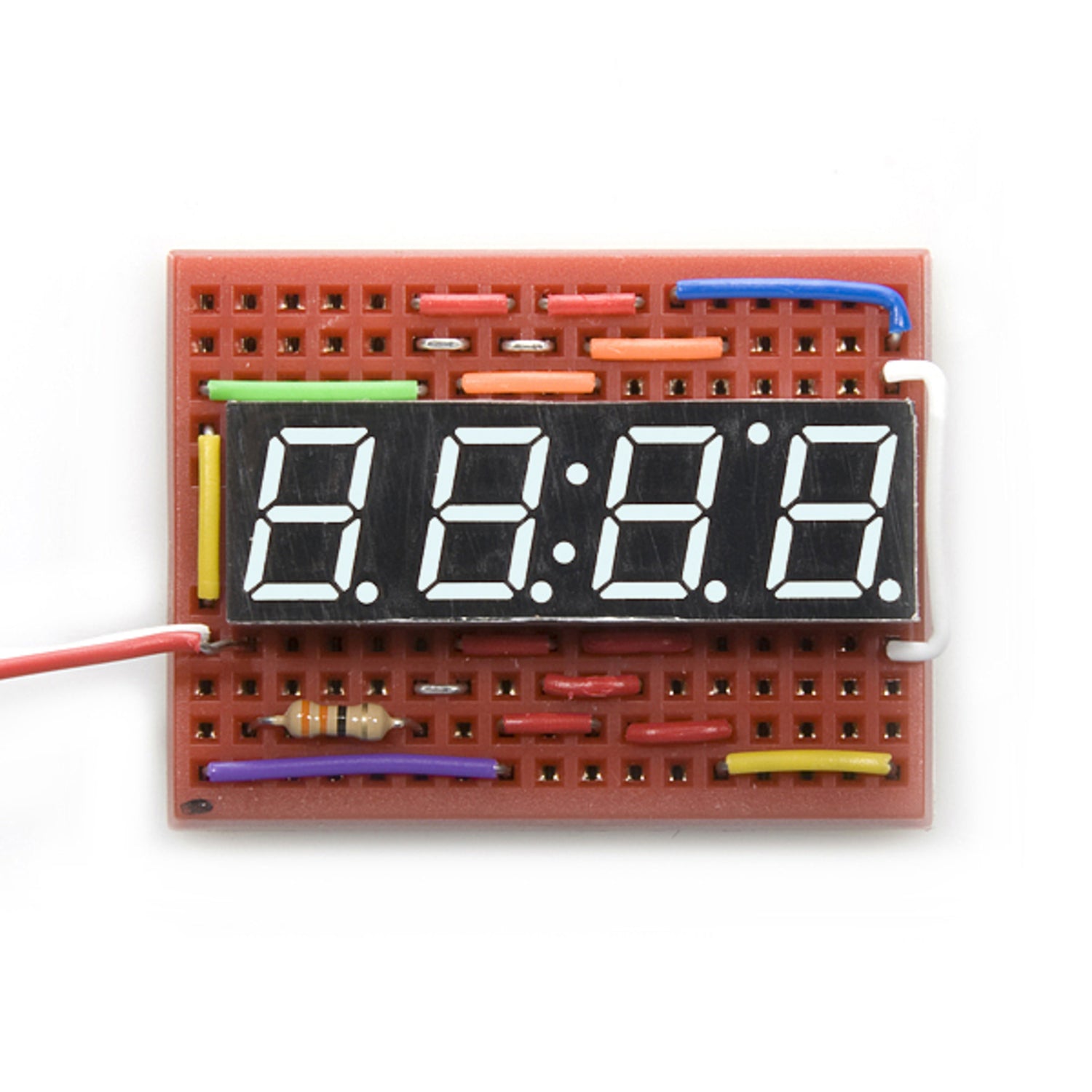 4-Digit White 7-Segment Display with Common Anode