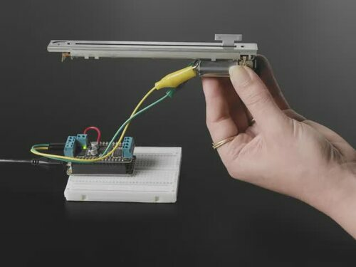 10KΩ Linear Motorized Slide Potentiometer with a 5V DC Geared Motor for A/V Control and Robotics Applications