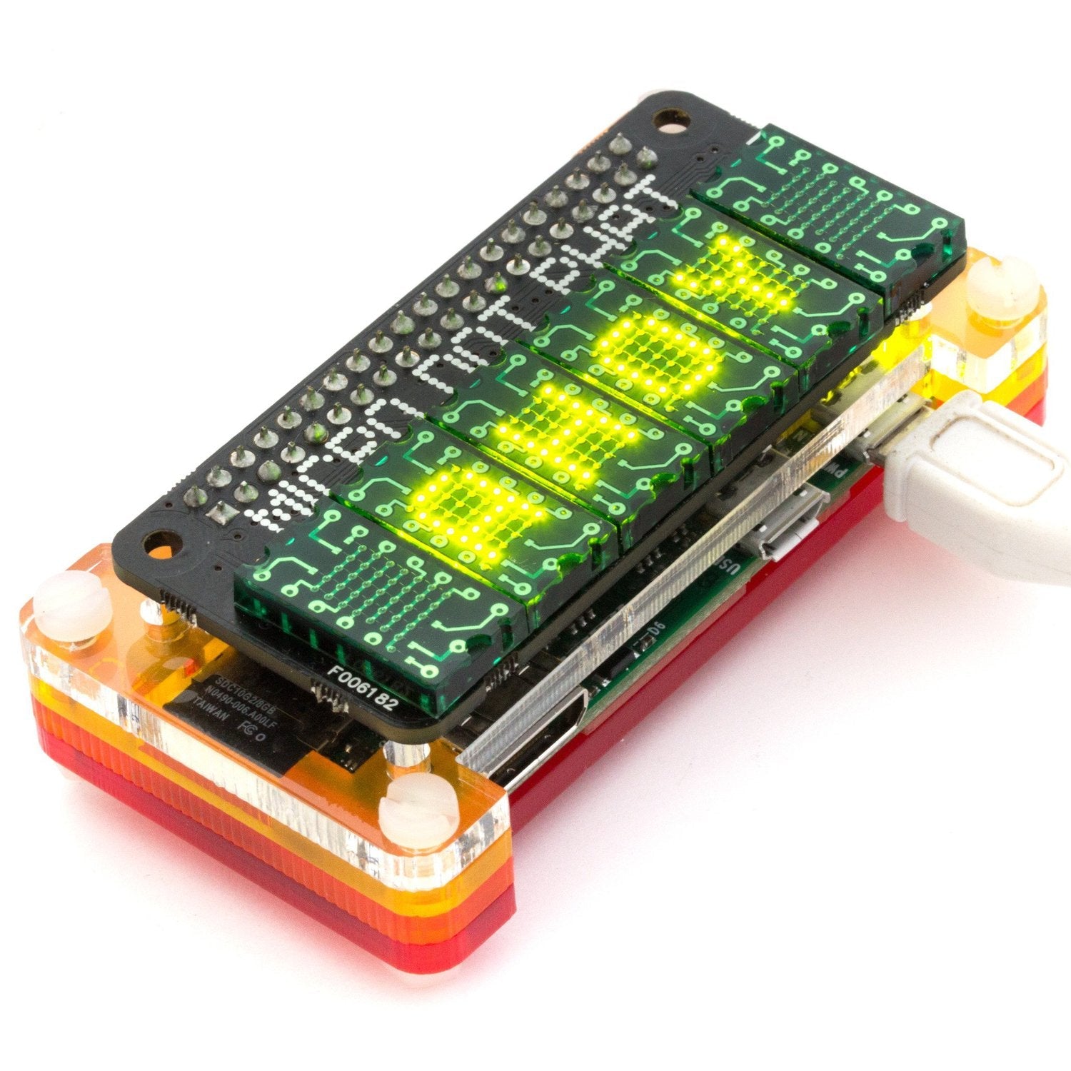 Full Kit of Micro Dot pHAT with Green LEDs - Ideal for Retro Display Projects