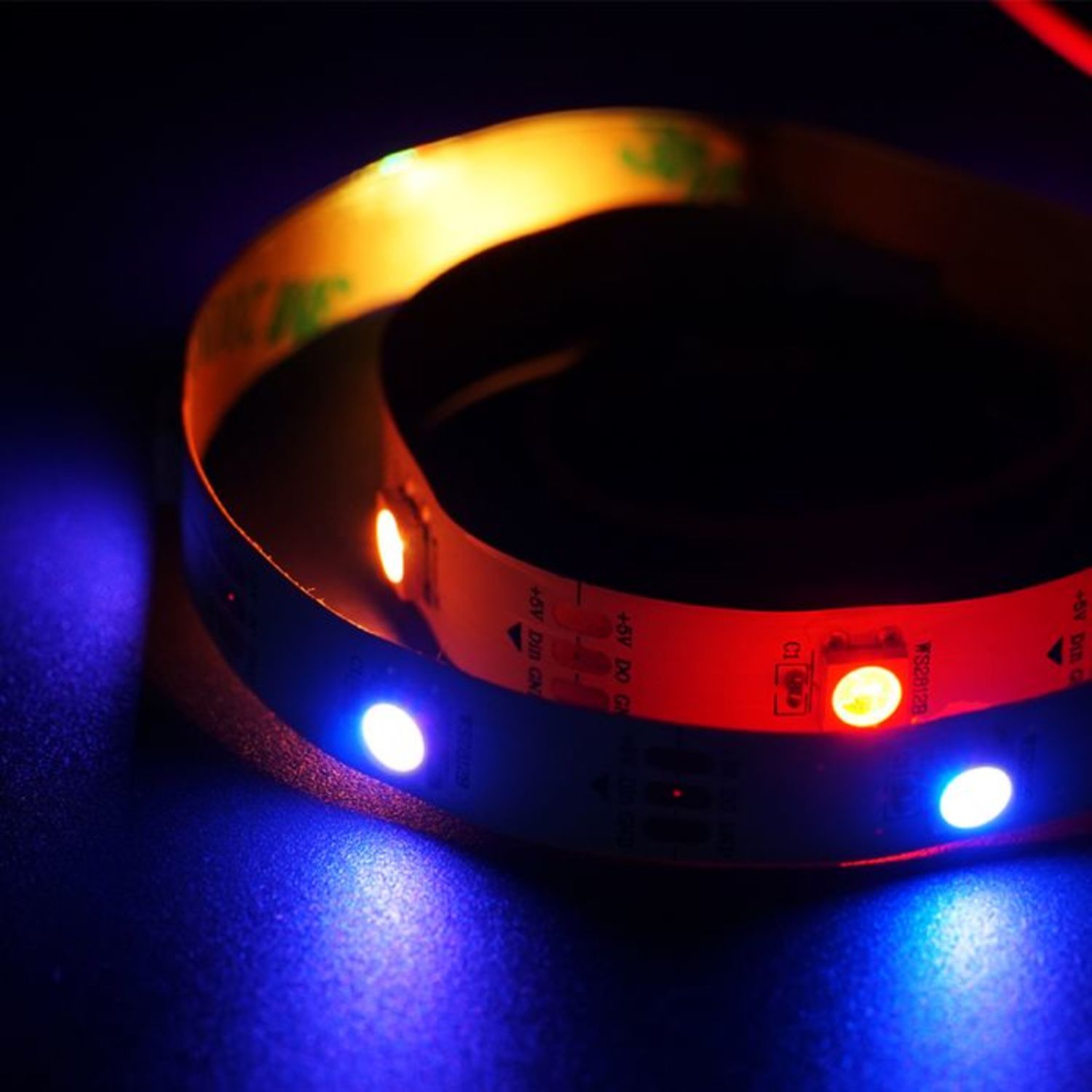 10-LED Neopixel Rainbow RGB LED Strip with Easy-to-Use GVS Connector