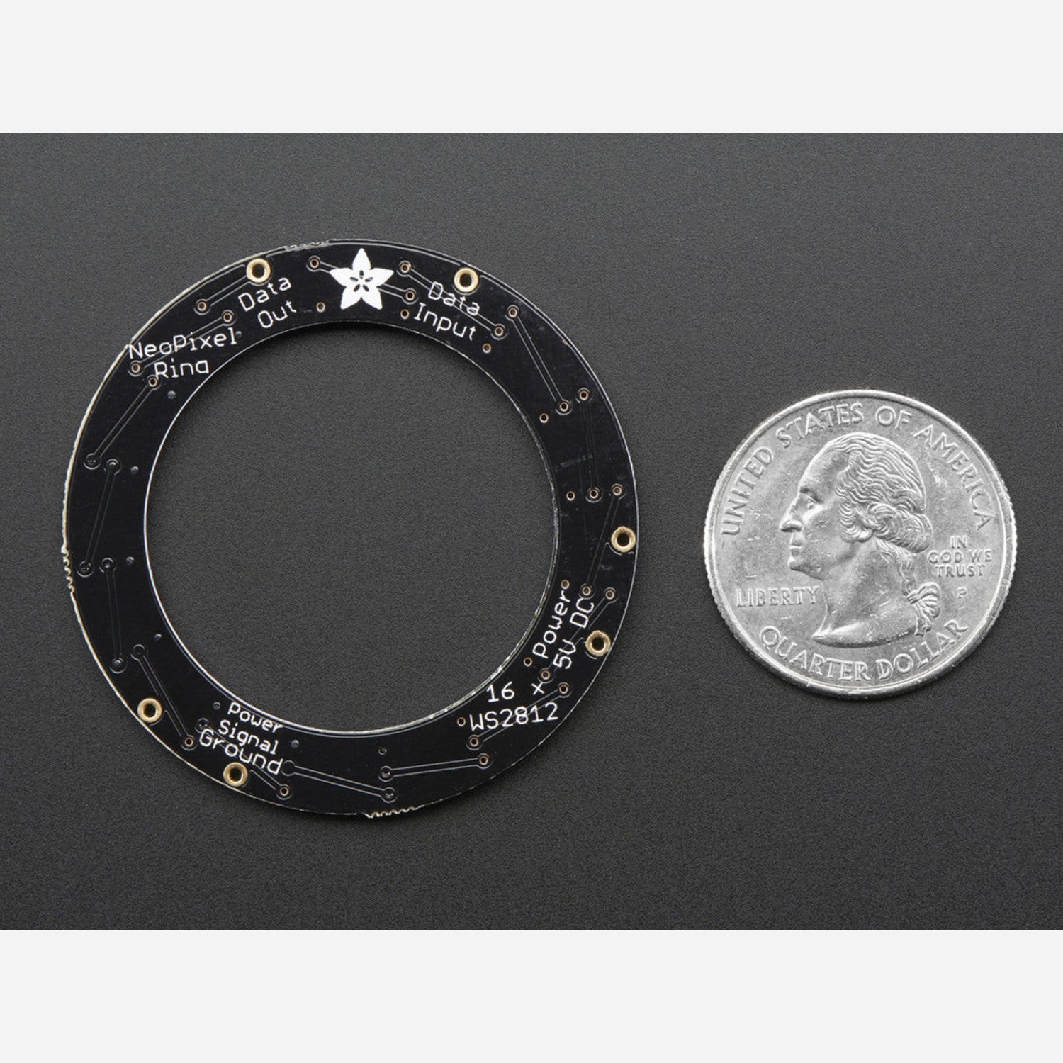 16 - LED NeoPixel Ring with Integrated Drivers - Smart RGBW 5050 LEDs for Stunning Lighting Effects in Natural White (~4500K)