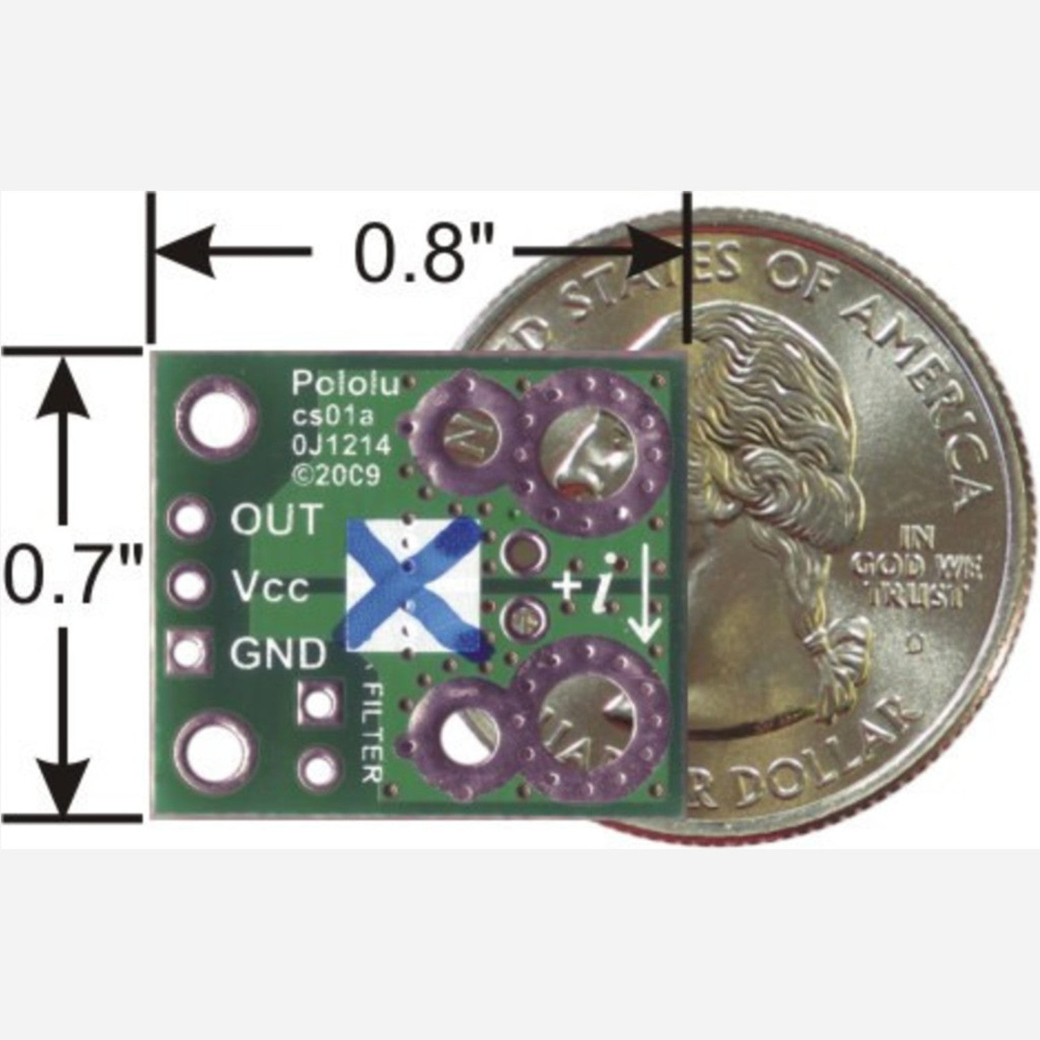 Allegro ACS714 Hall Effect Current Sensor Carrier for ±5A Applications