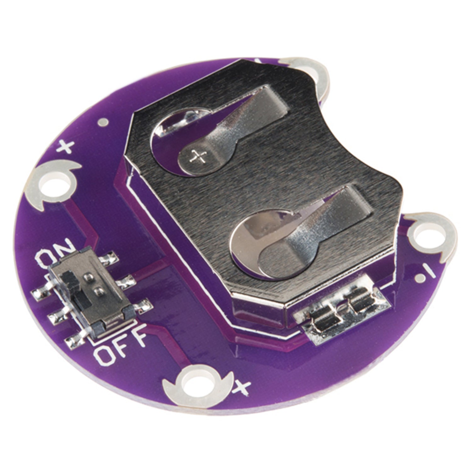 Switched Coin Cell Battery Holder for Lilypad - Suitable for 20mm Batteries