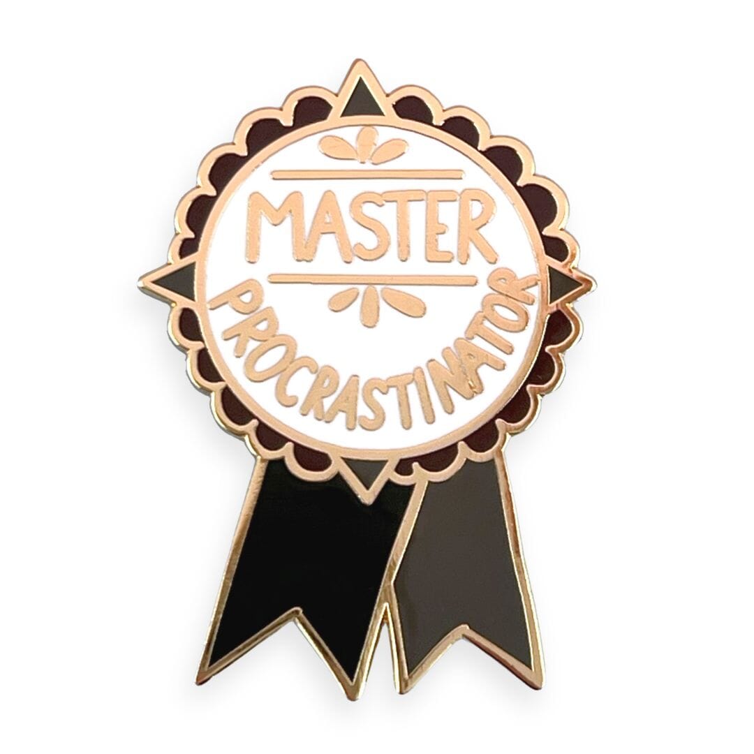 Limited Edition Gold-Backed Hard Enamel Master Procrastinator Lapel Pin