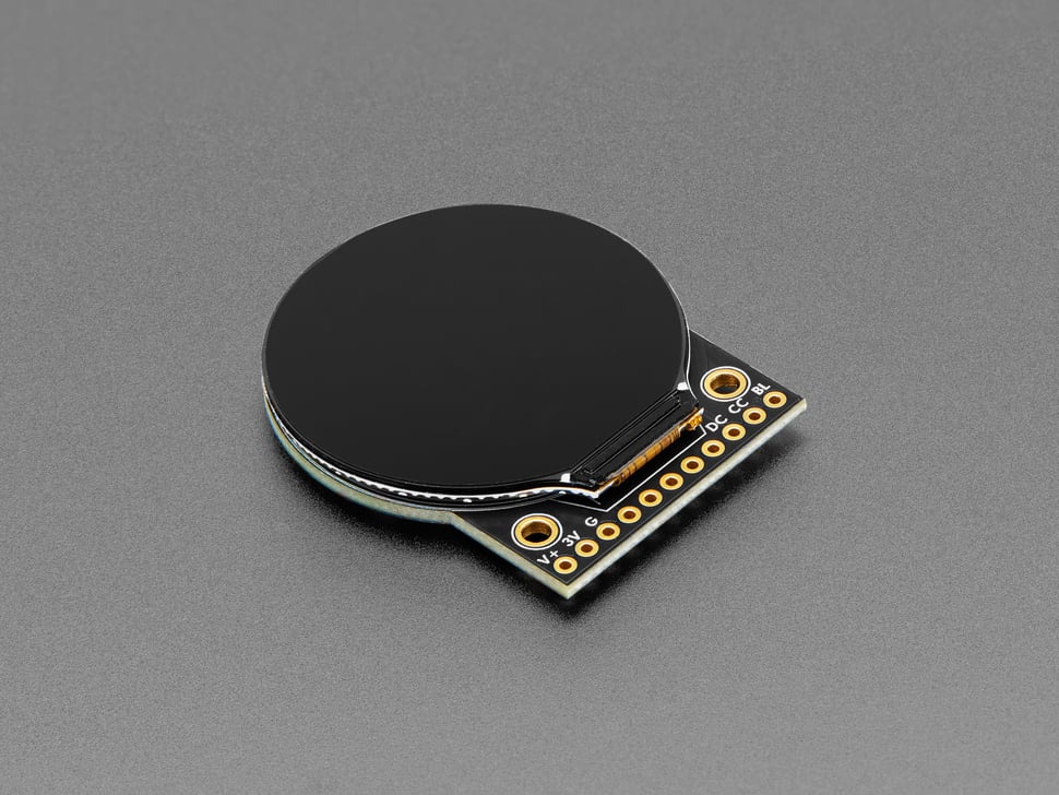 Adafruit 1.28-Inch 240x240 Resolution Round TFT LCD Display Module with MicroSD Card Slot for Microcontrollers and Microcomputers