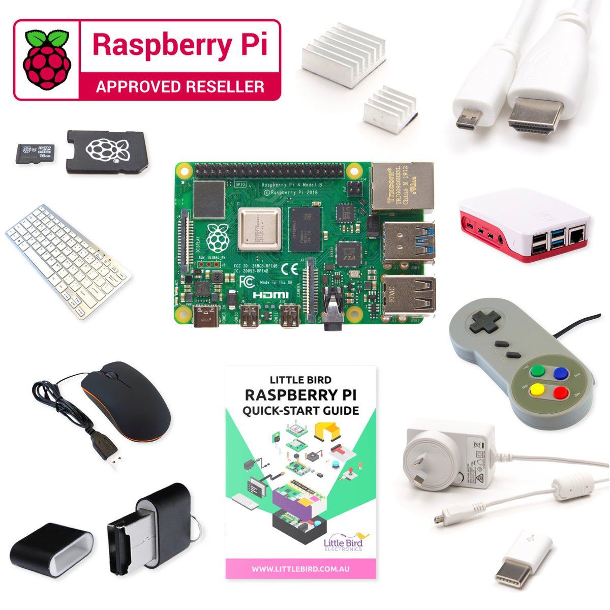 Little Bird Complete Starter Kit for Raspberry Pi 4 with 4GB Memory