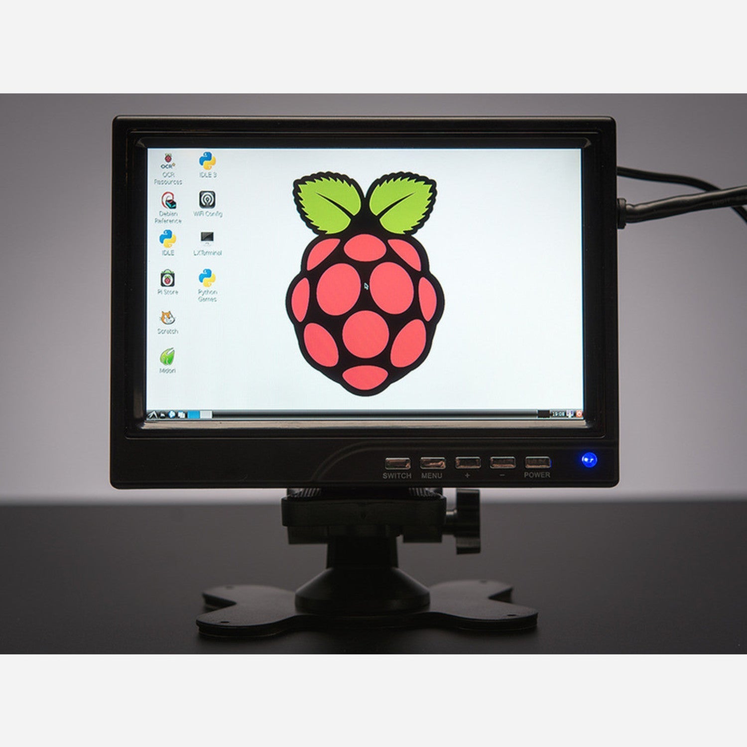 7-Inch 1280x800 (720p) IPS Display with Built-in Speakers - Supports HDMI, VGA, NTSC, and PAL Connections