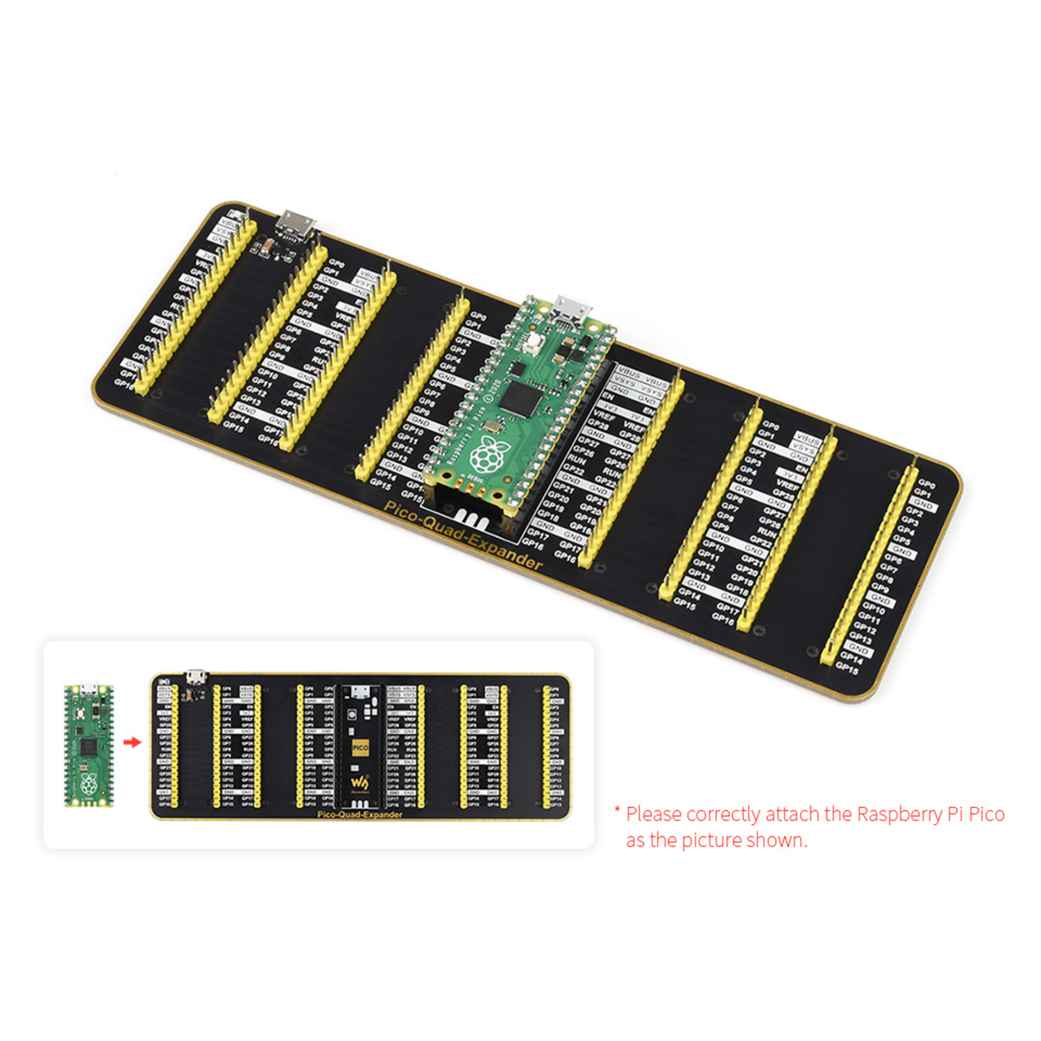 Pico Quad GPIO Expander Integrated Circuit (IC) Test Board for Raspberry Pi