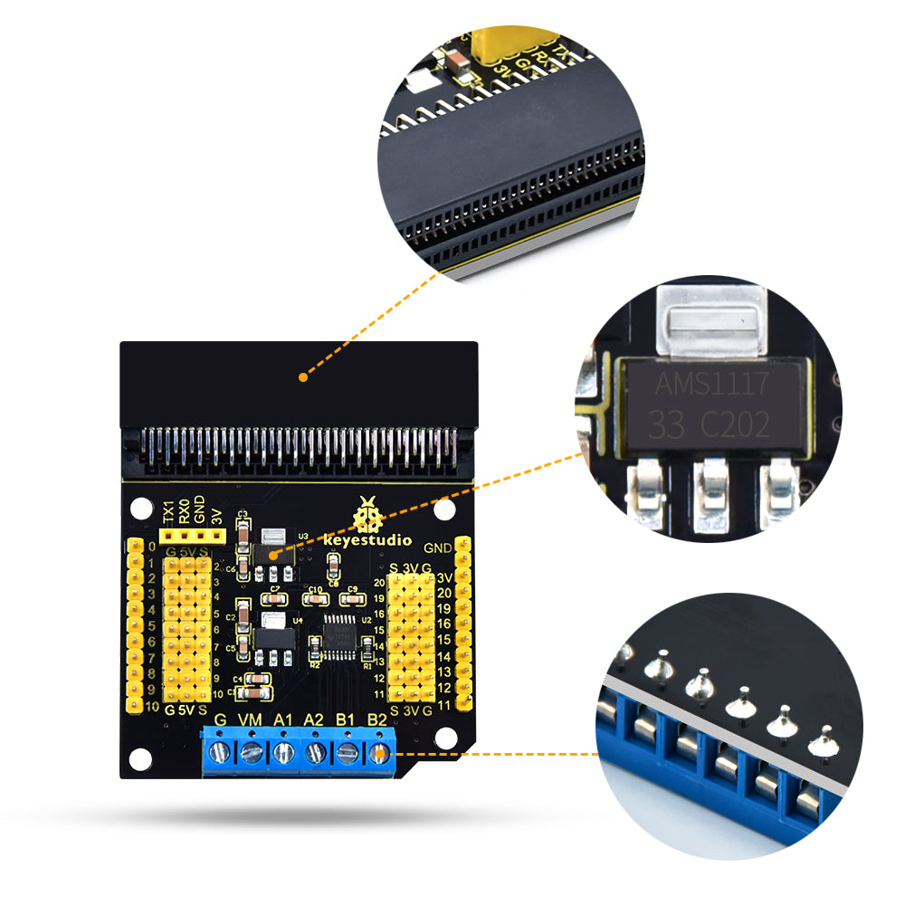 High - Performance Micro:bit DRV8833 DC Motor Driver Expansion Board for Enhanced Microcontroller Functionality