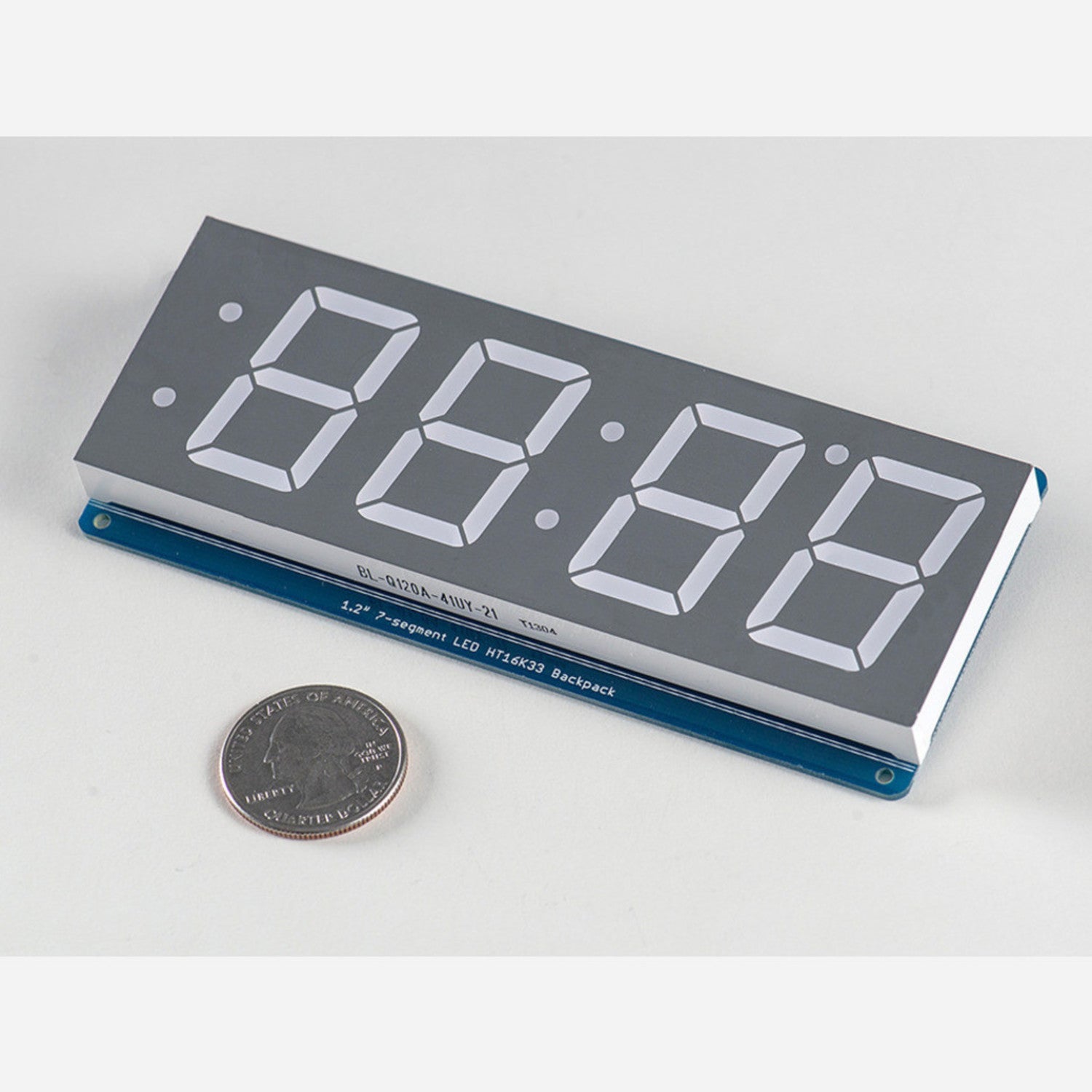 Adafruit 1.2-Inch Ultra-Bright Yellow 4-Digit 7-Segment Display with I2C Backpack