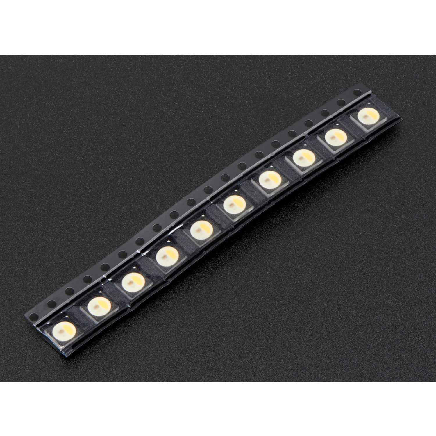 10-Pack NeoPixel RGBW LEDs with Integrated Driver - Black Casing, ~4500K Natural White