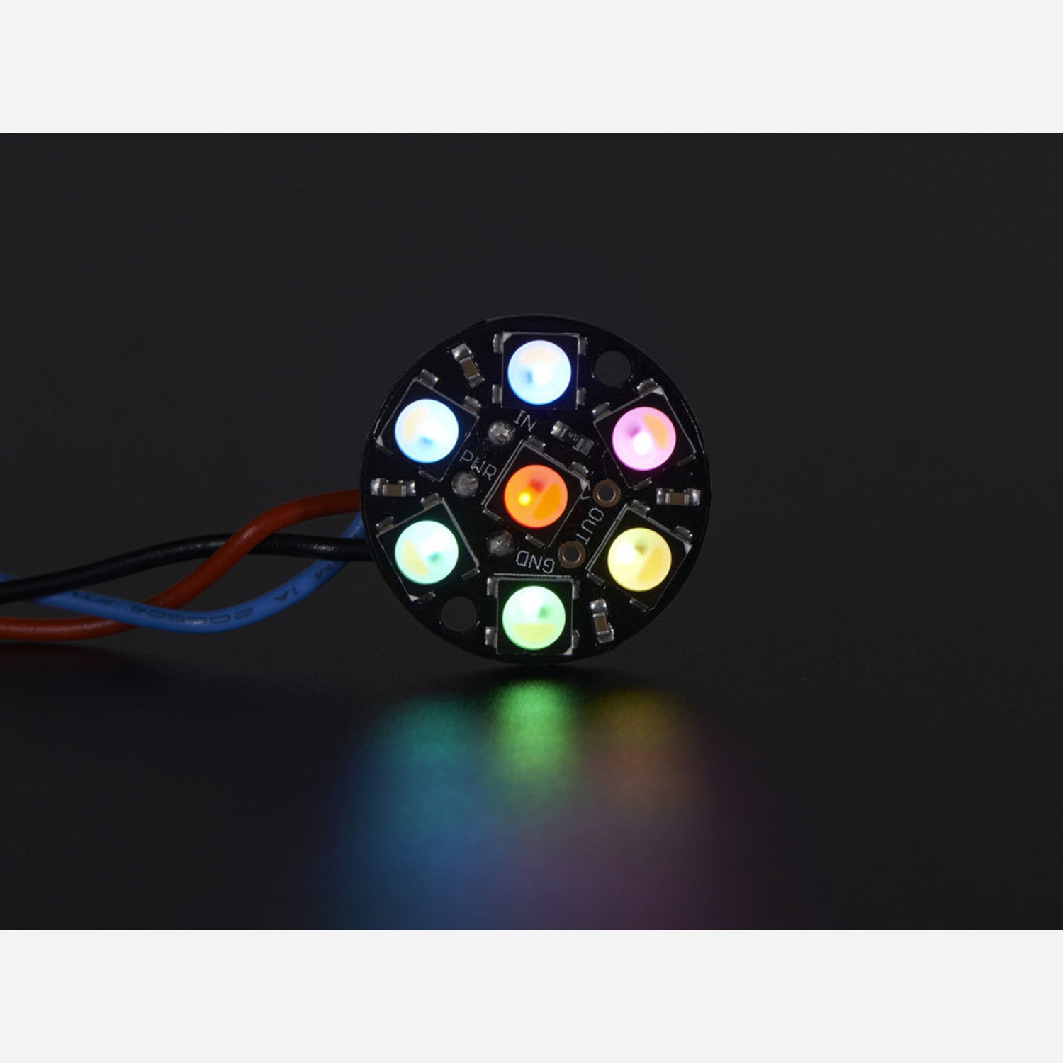 NeoPixel Jewel - A Stunning Circular PCB with 7 x 5050 RGBW LEDs Featuring Integrated Drivers for Natural White Lighting at Approximately 4500K