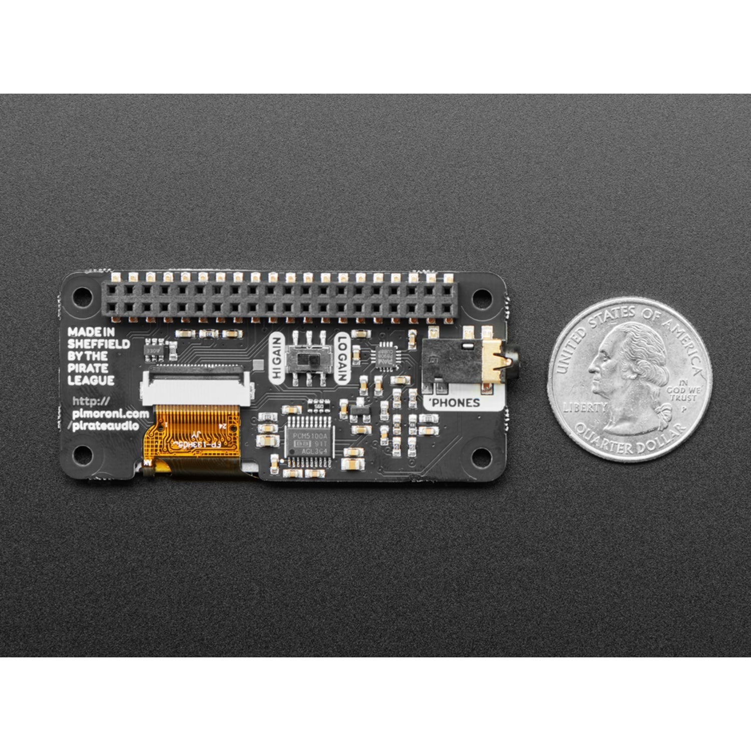 Pimoroni Pirate Audio Raspberry Pi Headphone Amplifier Board - PIM482 for Building DIY iPod