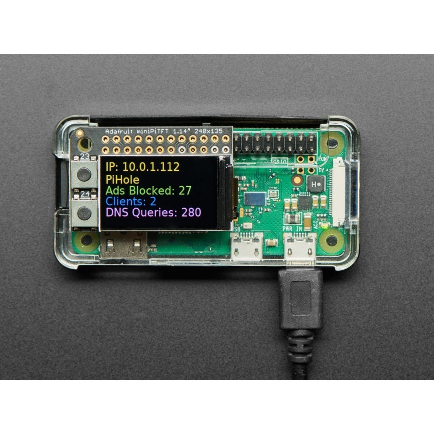 Mini Color PiTFT Raspberry Pi Zero W Ad - Blocking Pi - Hole Kit without the Need for Soldering