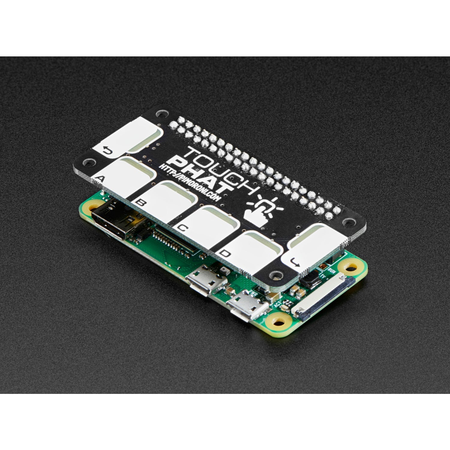 Pimoroni Touch pHAT with Capacitive Buttons for Raspberry Pi Zero and Other Models