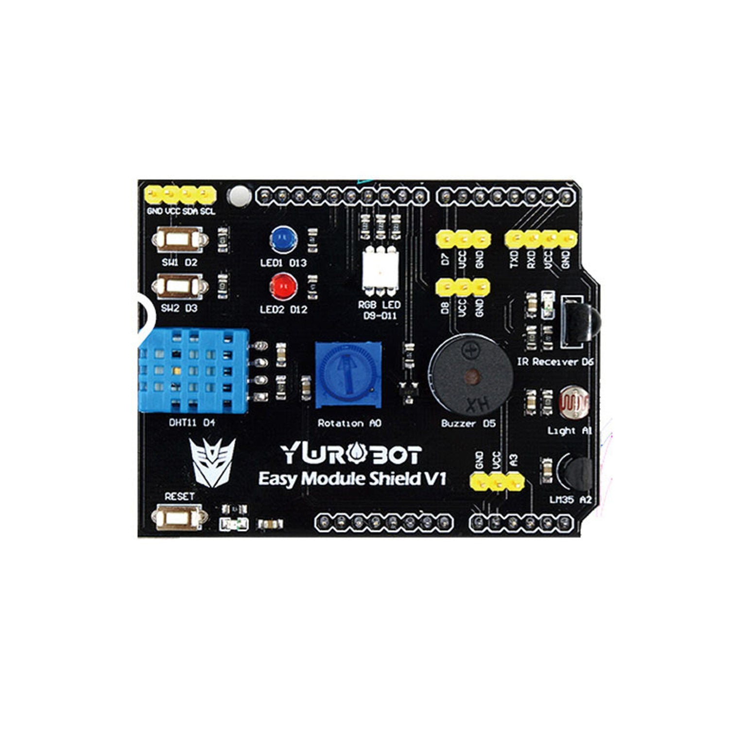 Easy-to-Use Multifunctional Temperature and Humidity Module Shield for Arduino UNO