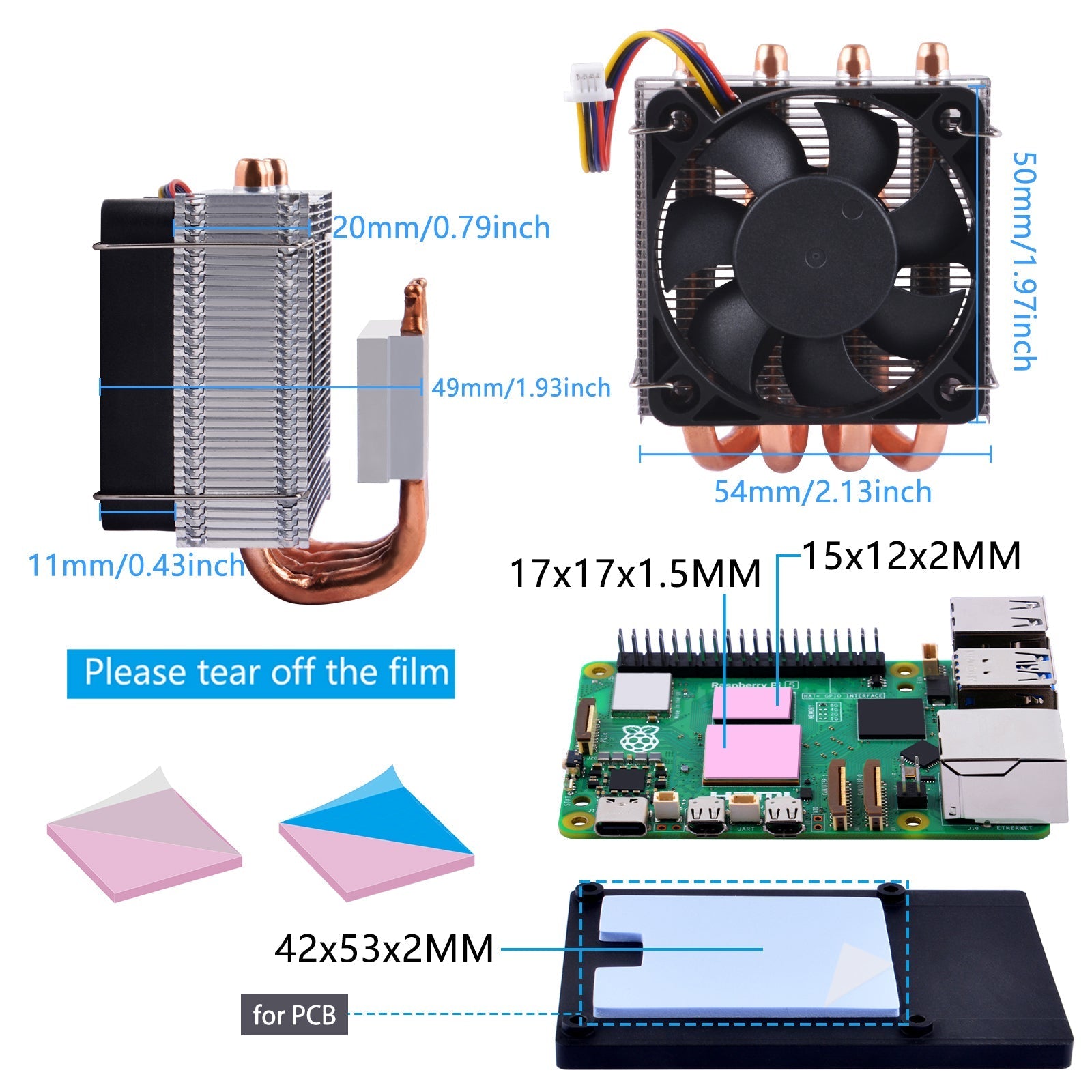 Low-profile Version of High-performance ICE Tower Plus Cooler Specially Designed for Raspberry Pi 5