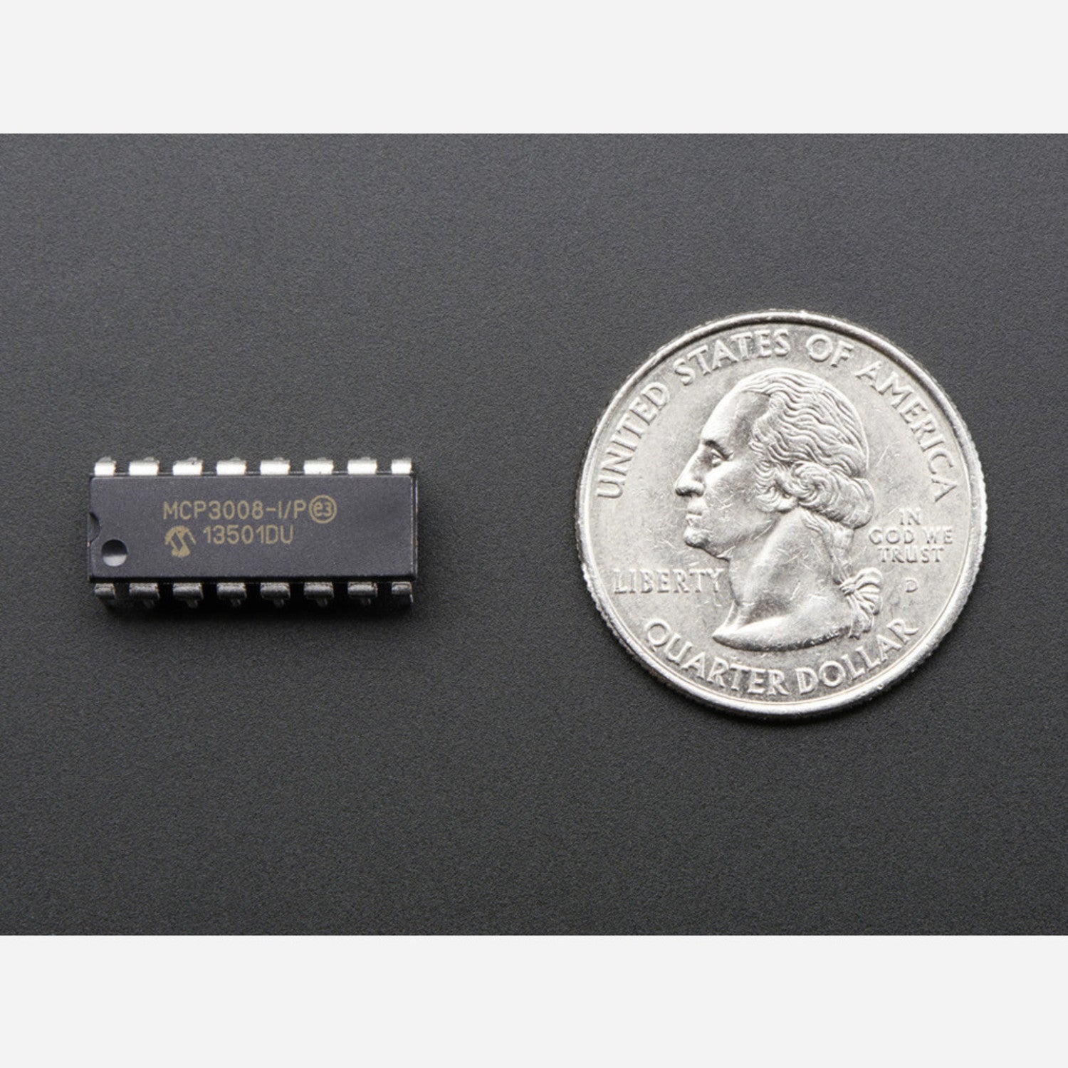 MCP3008 8-Channel 10-Bit Analog-to-Digital Converter with SPI Interface for Microcontroller and Microcomputer Projects
