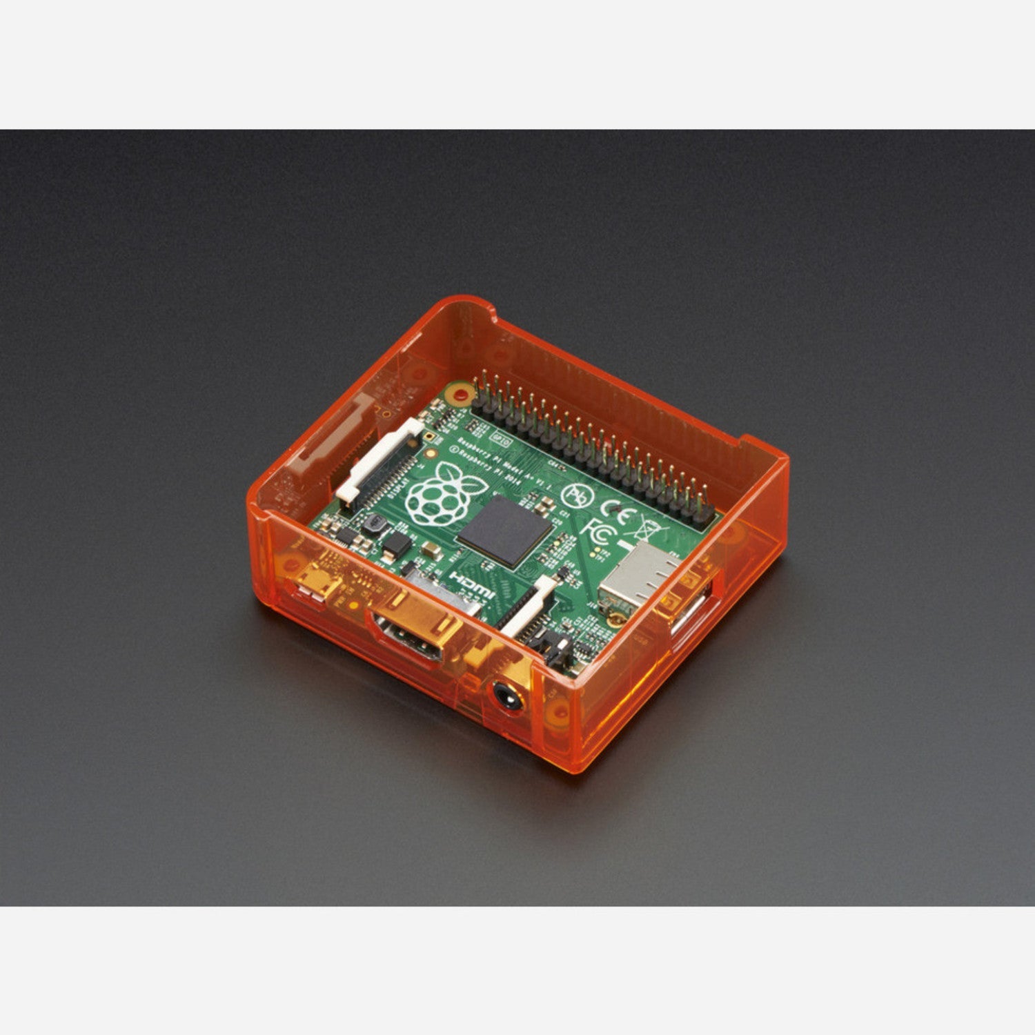 Orange Polycarbonate Base for Raspberry Pi Model A+ Case