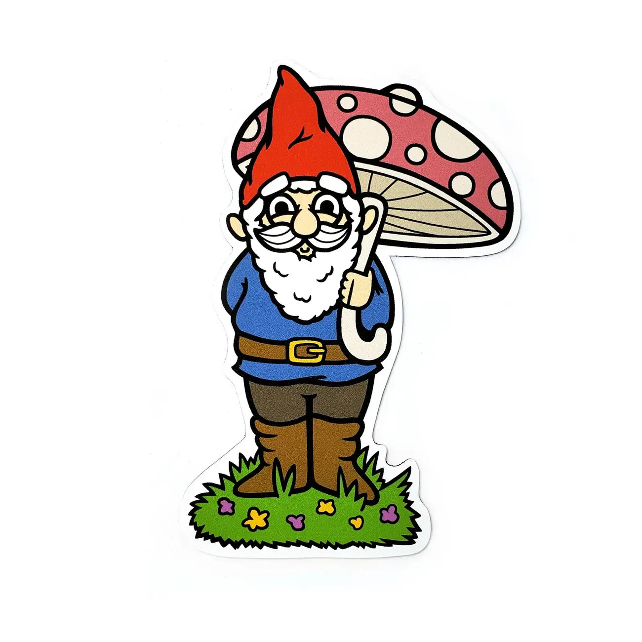 Decorative Garden Gnome Design Vinyl Sticker for Folders and Doors