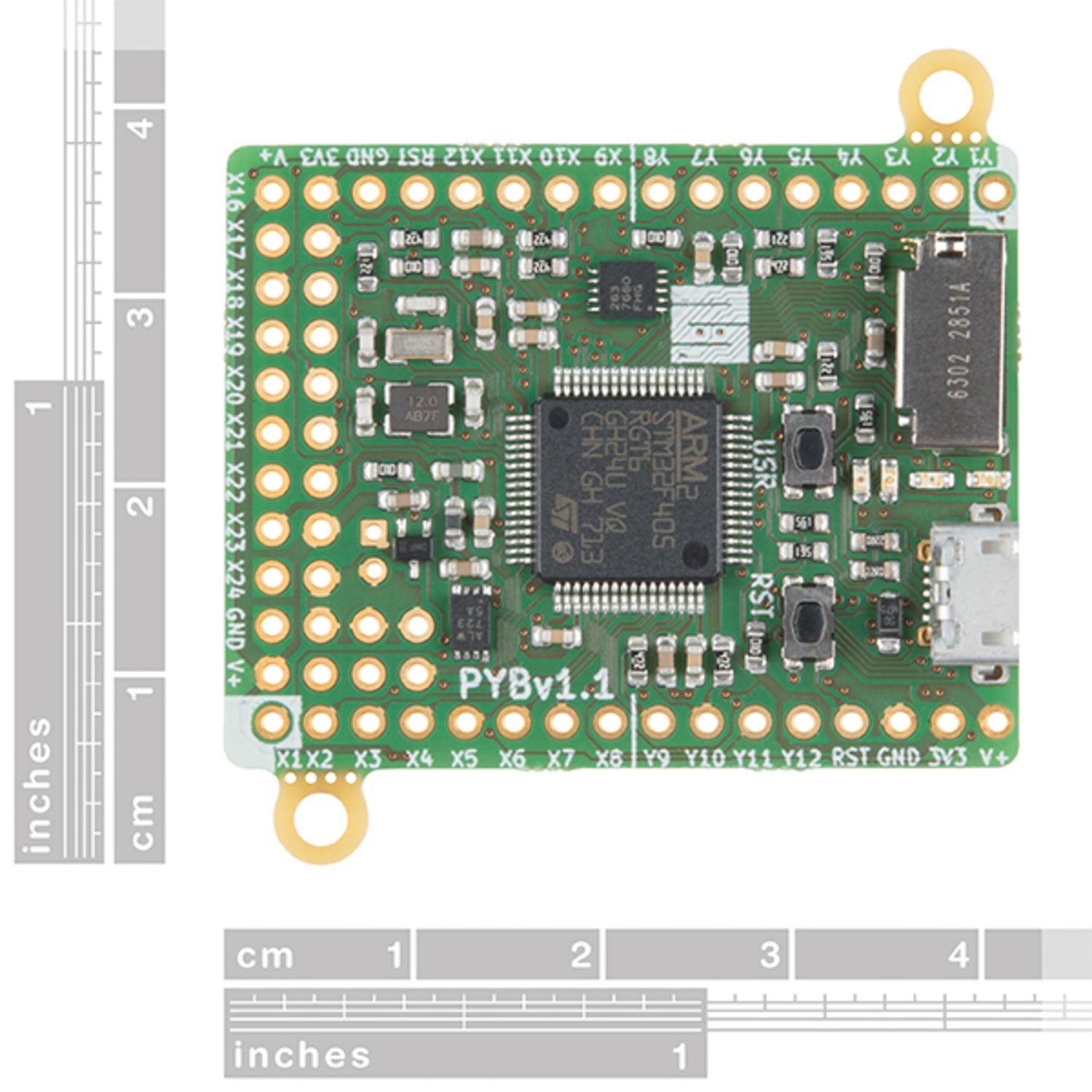 MicroPython Compatible Compact Electronics Development Board - Pyboard v1.1