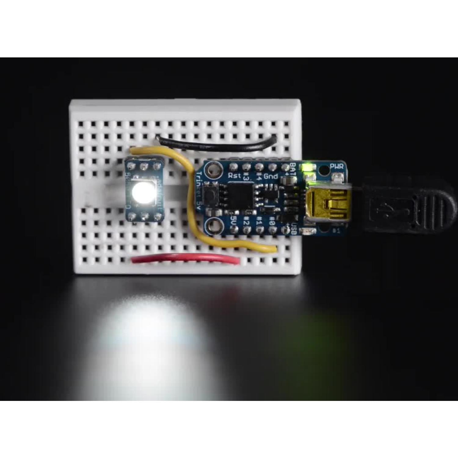 10-Pack NeoPixel RGBW LEDs with Integrated Driver - Cool White (~6000K), Black Casing
