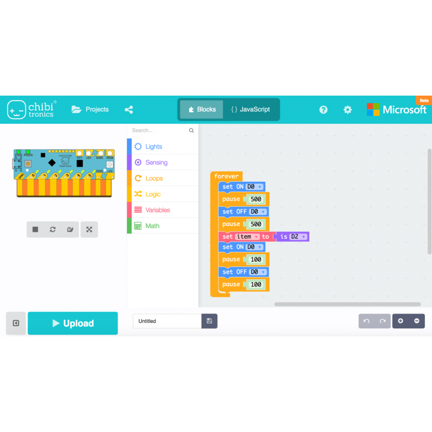 Chibitronics Love to Code: Smart Chibi Chip Controller with Cable