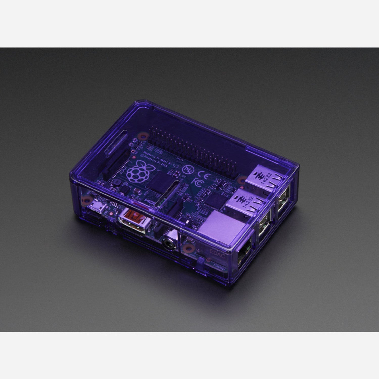 Vibrant Purple Case Base for Raspberry Pi Model B+, Pi 2, and Pi 3