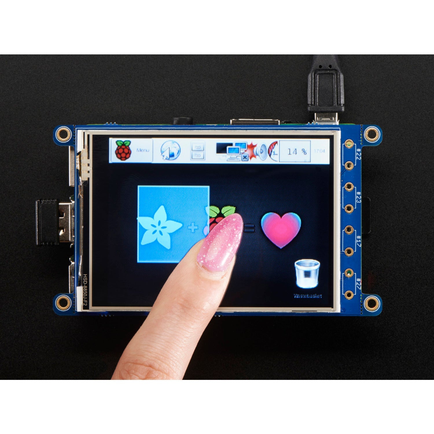 3.2-Inch PiTFT Plus TFT Display with 320x240 Resolution and Resistive Touchscreen for Raspberry Pi
