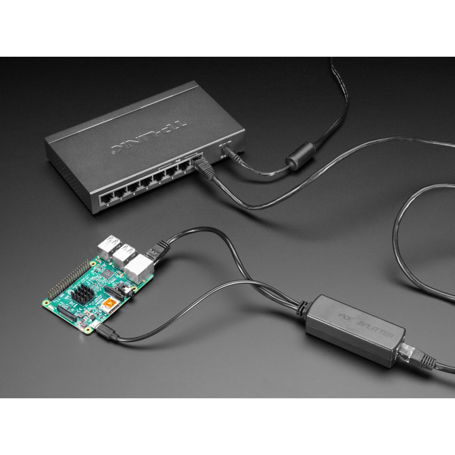 Isolated 12W 5V 2.4 Amp PoE Splitter with MicroUSB Plug
