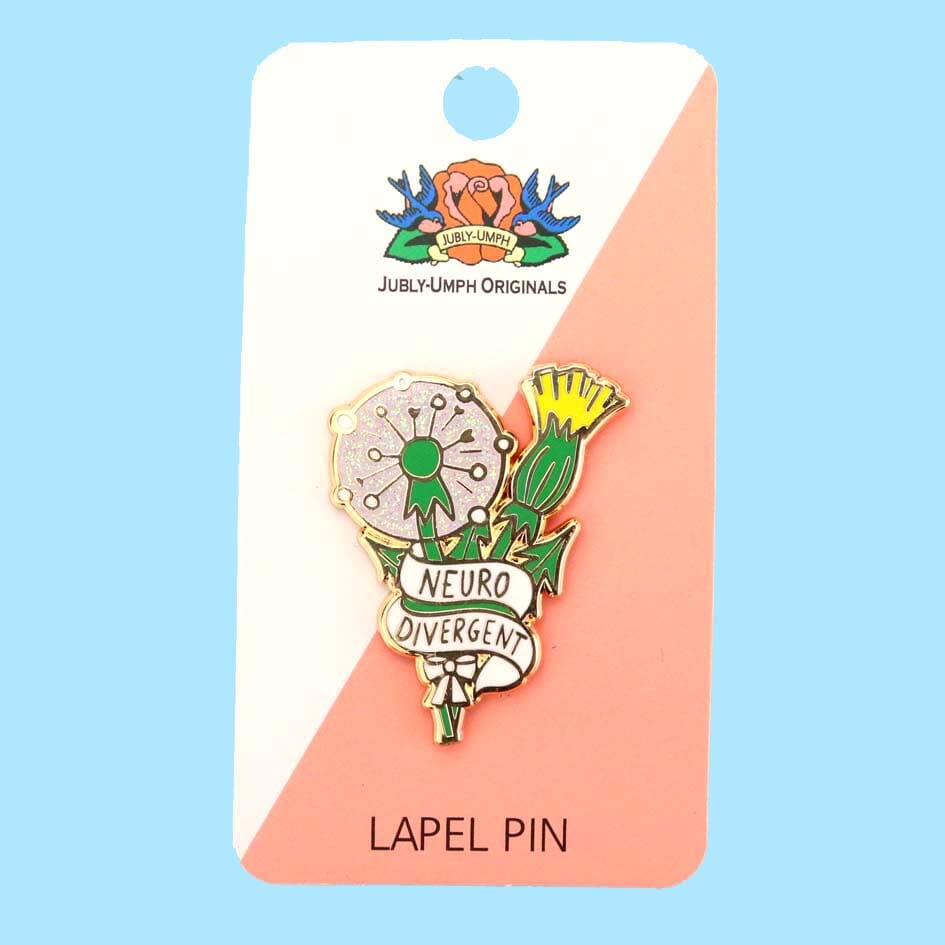 Limited Edition Colorful Gold-Backed Hard Enamel Neurodivergent Lapel Pin