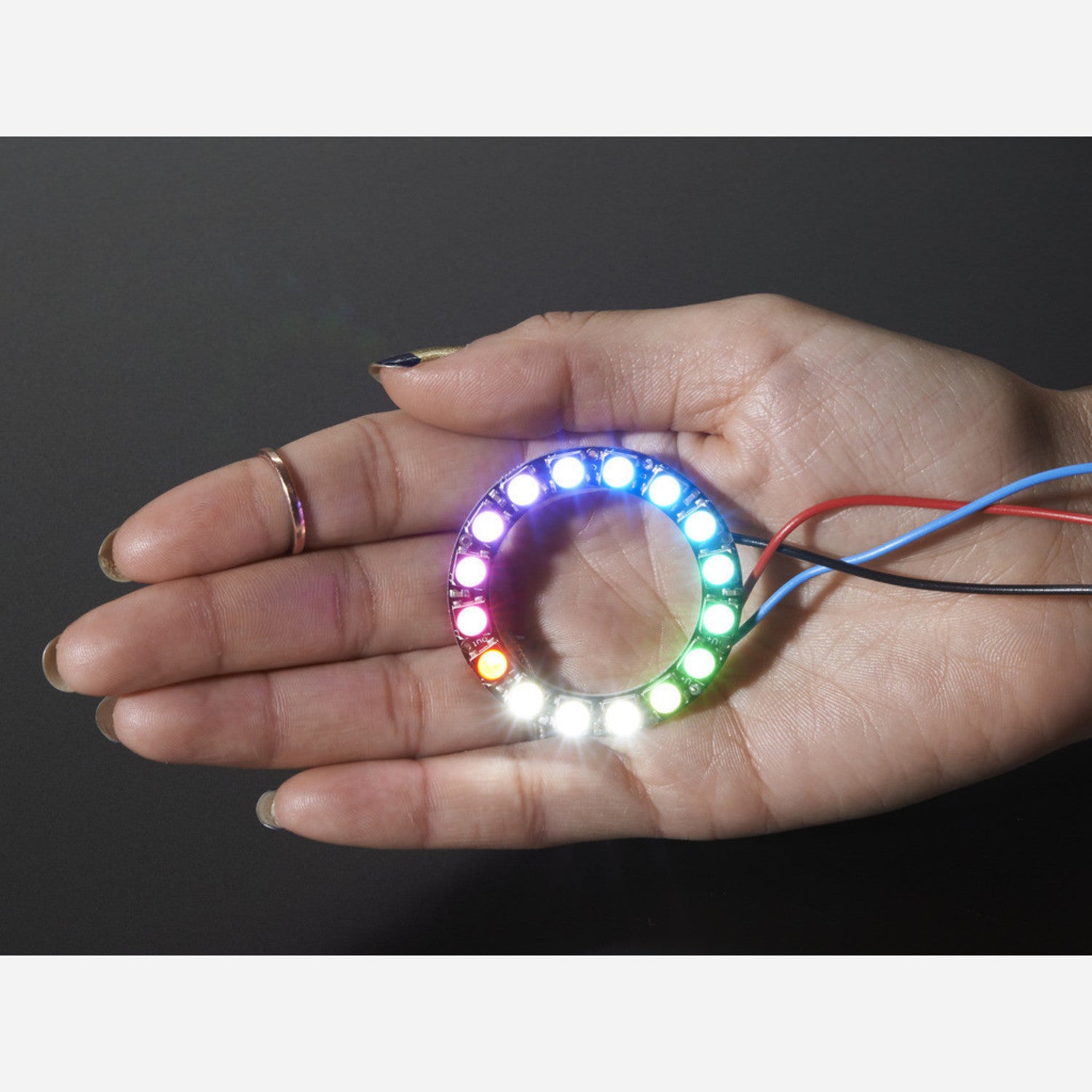 Cool White NeoPixel Ring - 16 x 5050 RGBW LEDs with Integrated Drivers and Approx. 6000K Color Temperature for Exceptional Lighting Applications