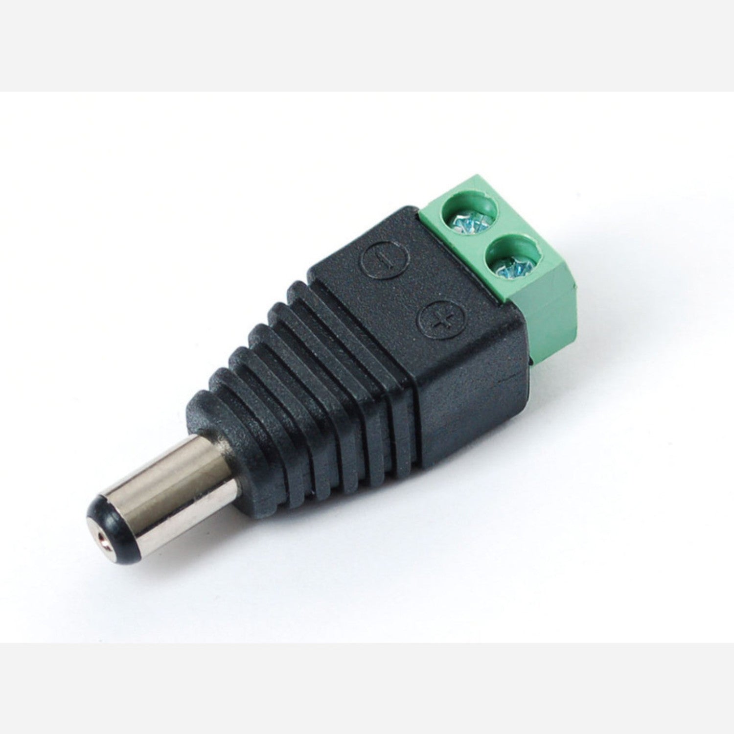 Male Direct Current (DC) Power Adapter Featuring a 2.1mm Plug and a Screw Terminal Block for Male Users
