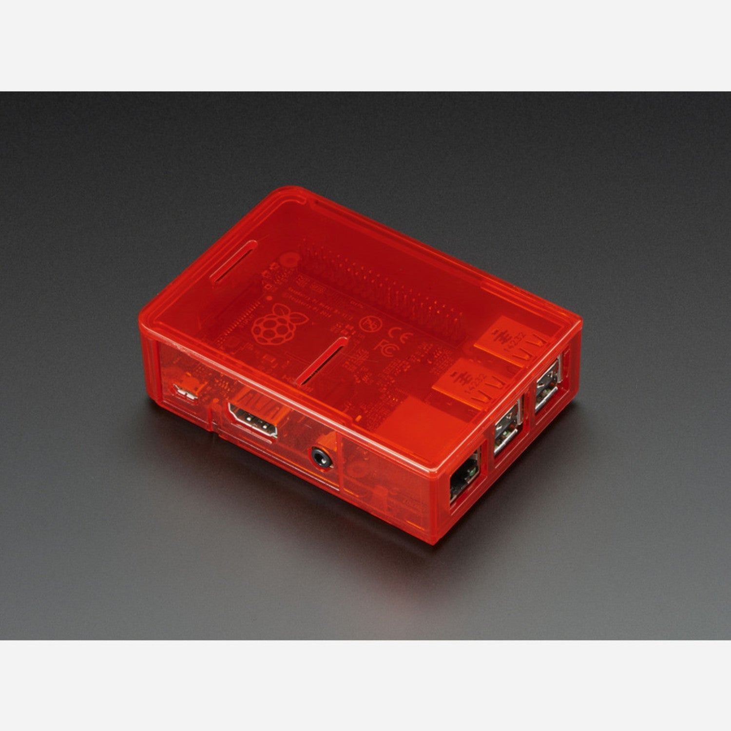 Red Base Case for Raspberry Pi Model B+, Pi 2, Pi 3 - Durable & Colorful