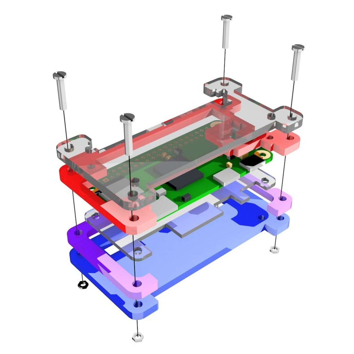 Transparent Acrylic Protective Case for Raspberry Pi Zero W