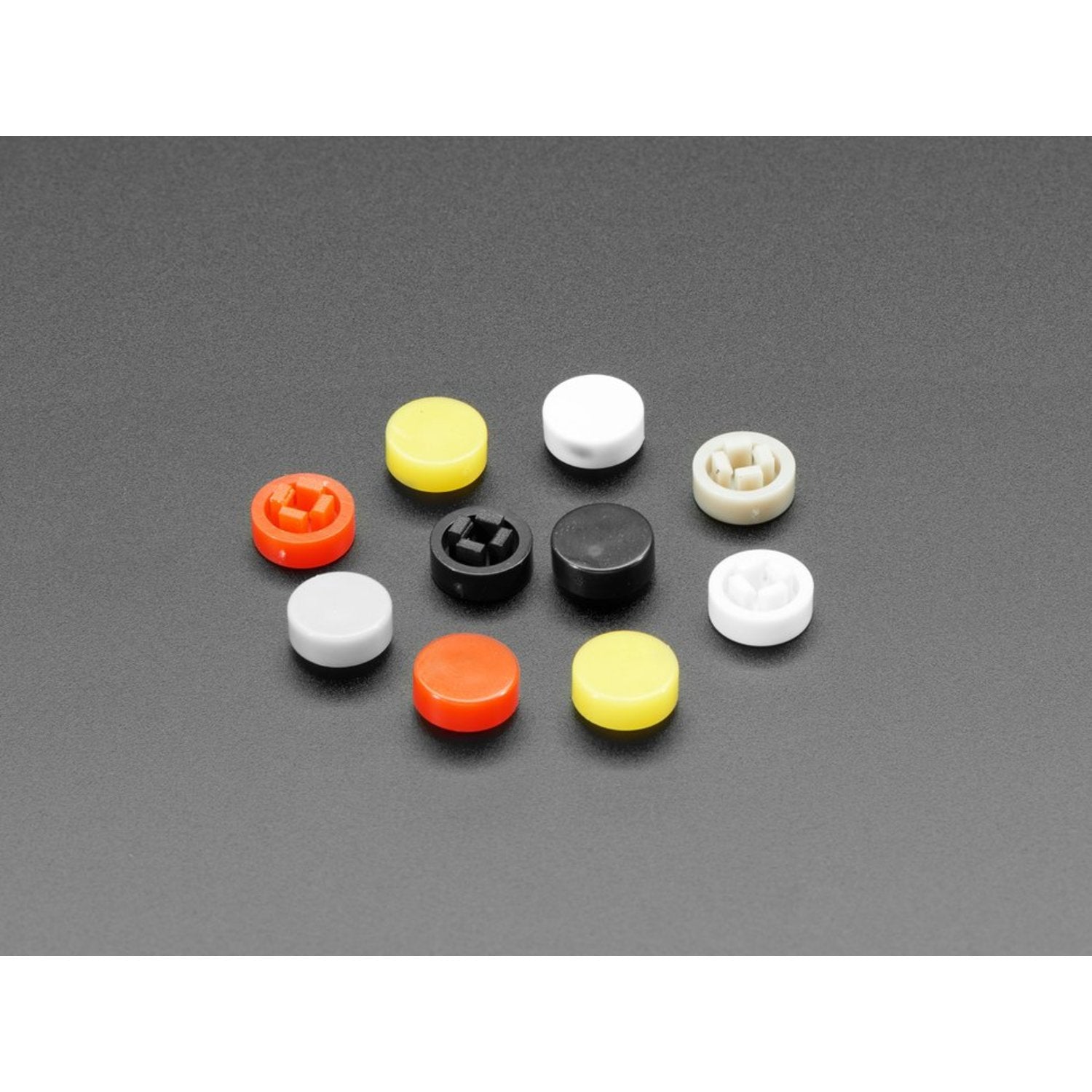 10-pack Plastic Button Caps for Square Top Tactile Switches with 8mm Diameter